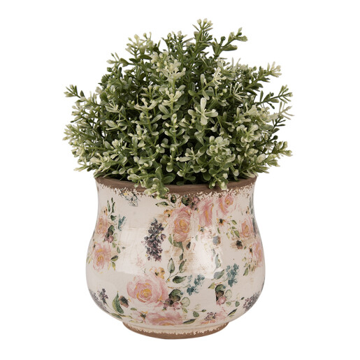 Ghiveci flori ceramica multicolora Roses 16x14 cm