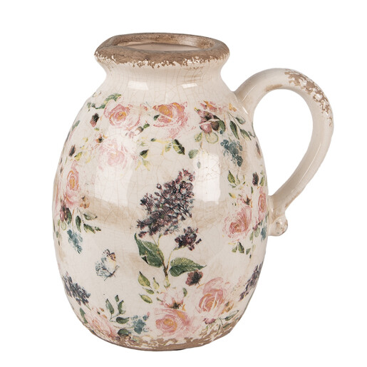 Carafa decorativa ceramica multicolora Flower 17x13x18 cm