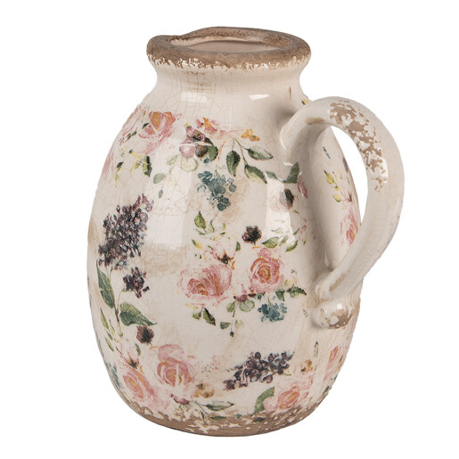 Carafa decorativa ceramica multicolora Flower 17x13x18 cm