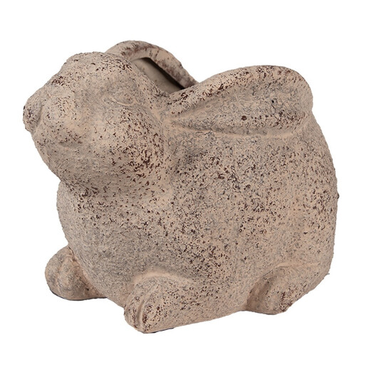 Ghiveci flori ceramica bej 17x12x12 cm