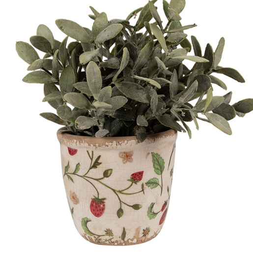 Ghiveci flori ceramica multicolora Capsuni 11x10 cm