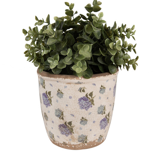 Ghiveci flori ceramica multicolora Hortensii 14x13 cm