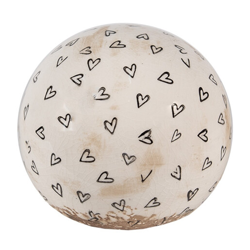 Sfera ceramica bej neagra 12x12 cm