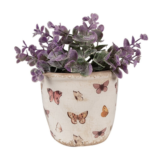 Set 2 ghivece flori ceramica Fluturasi 11x10 cm