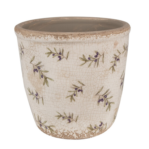 Ghiveci flori ceramica multicolora Masline 14x13 cm
