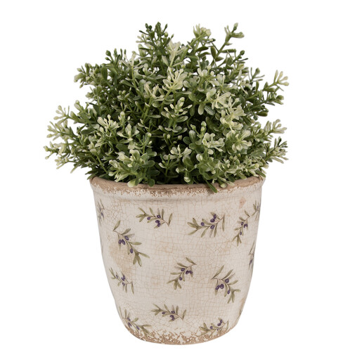 Ghiveci flori ceramica multicolora Masline 14x13 cm