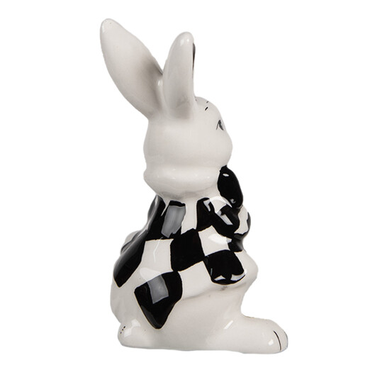 Figurina Iepuras Paste ceramica alba neagra 5x4x9 cm