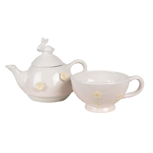 Set ceainic si ceasca ceramica 18x12x13 cm, 15x11x7 cm,  500 ml, 275 ml