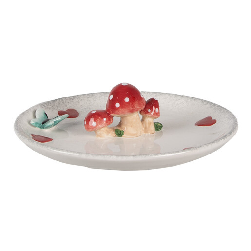 Platou decorativ ceramica Ciupercute 21x6 cm