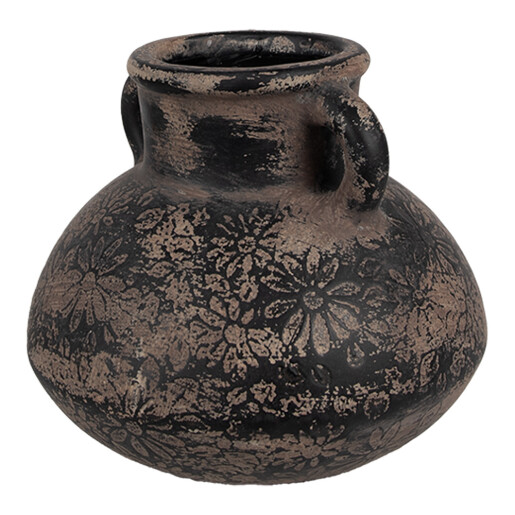 Ghiveci flori ceramica gri maro 15x13 cm