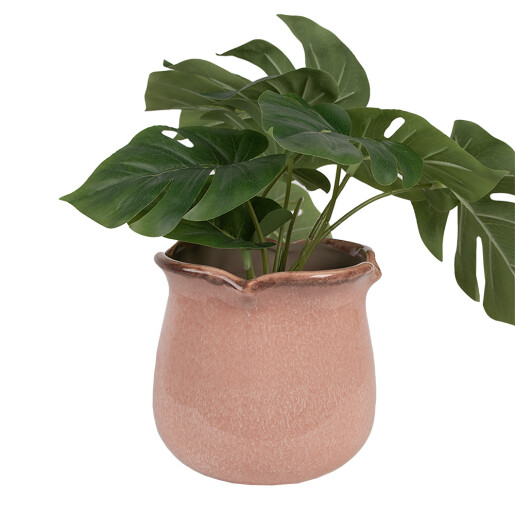 Ghiveci flori ceramica roz 16x15 cm