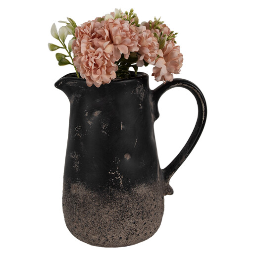 Carafa decorativa ceramica neagra maro 16x12x18 cm