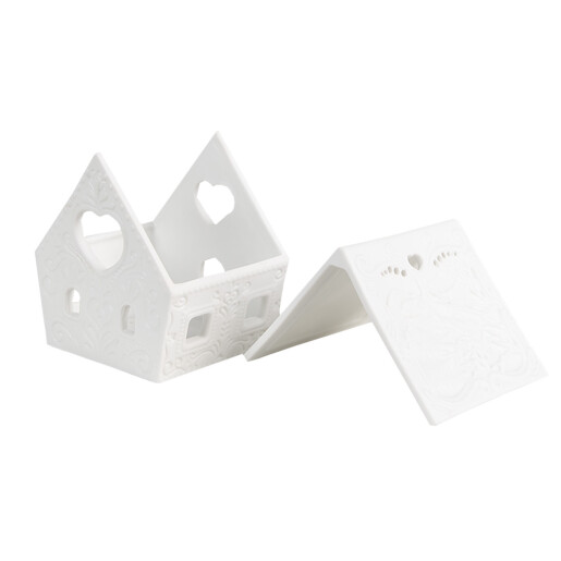 Candela Casuta portelan alb 9x7x8 cm