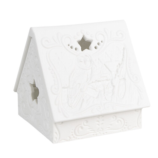 Candela Casuta portelan alb 8x8x8 cm