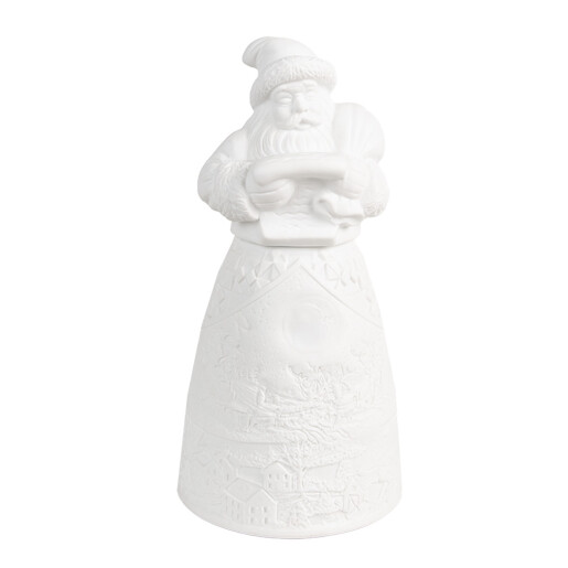 Figurina Mos Craciun portelan alb cu led 9x19 cm