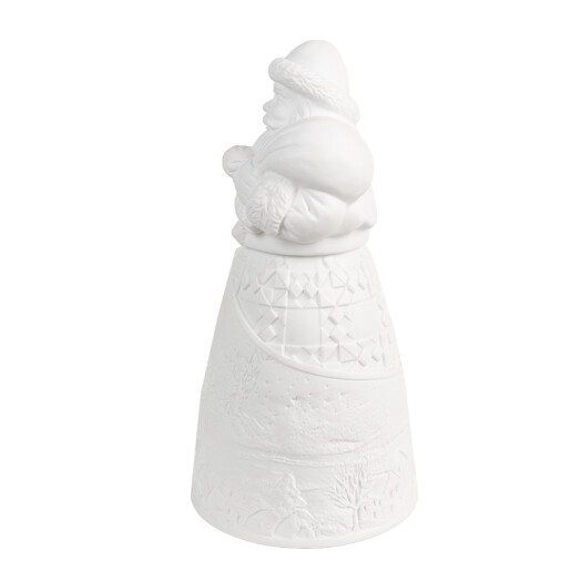 Figurina Mos Craciun portelan alb cu led 9x19 cm