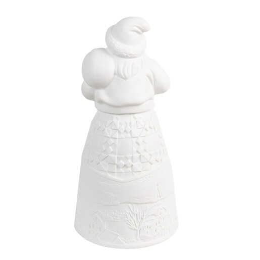 Figurina Mos Craciun portelan alb cu led 9x19 cm