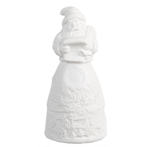 Figurina Mos Craciun portelan alb cu led 5x11 cm