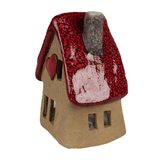 Casuta decorativa ceramica maro rosie 12x9x16 cm