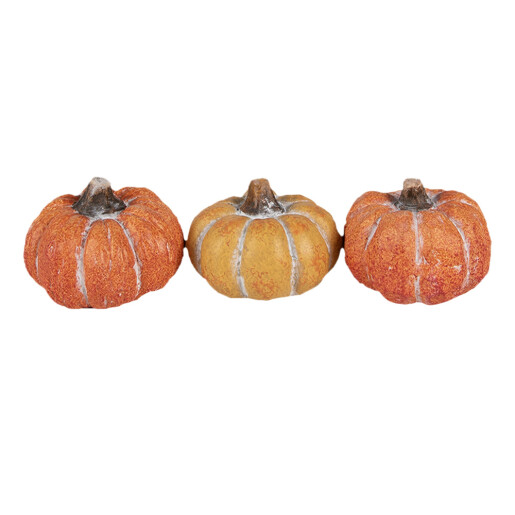 Set 3 Dovleci decorativi ceramica portocalie 18x7x4 cm