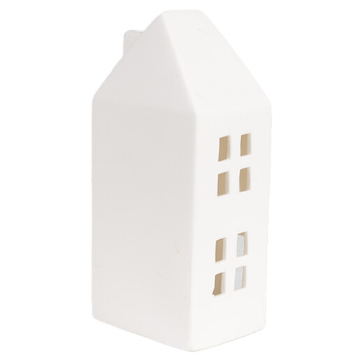 Casuta decorativa portelan alb cu led 7x6x15 cm