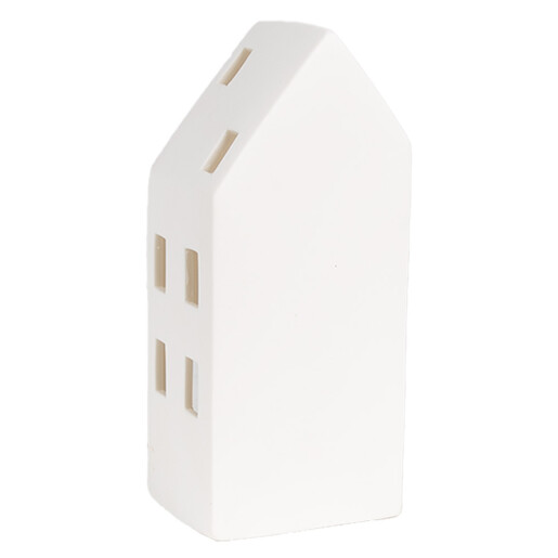 Casuta decorativa portelan alb led 7x6x15 cm