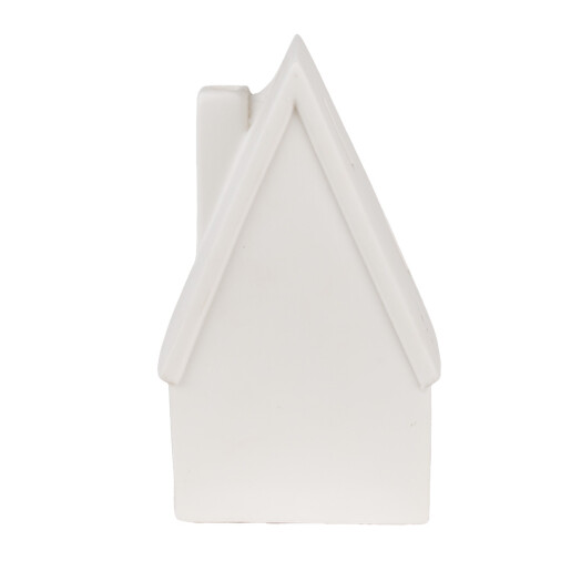 Casuta decorativa portelan alb led 9x6x15 cm