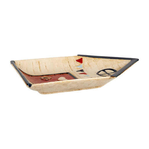 Platou Casuta ceramica multicolora 27x18x3 cm