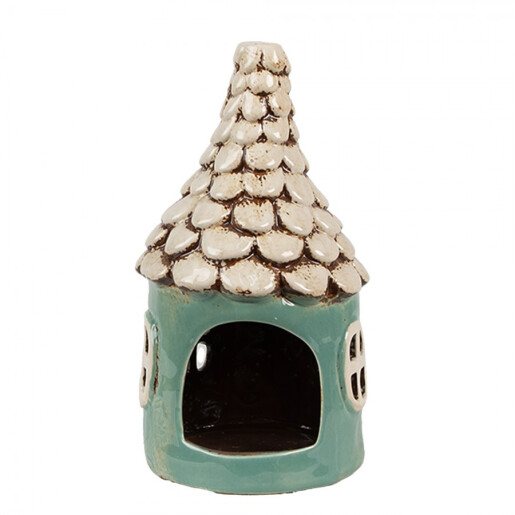 Candela Casuta ceramica verde bej 11x20 cm