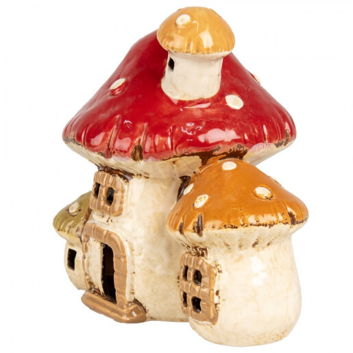 Candela Ciupercuta ceramica multicolora 17x12x16 cm