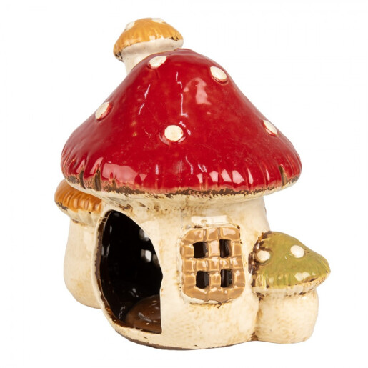 Candela Ciupercuta ceramica multicolora 17x12x16 cm