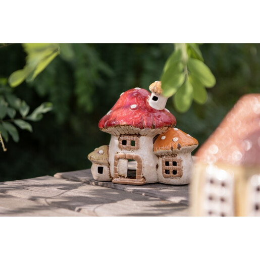 Candela Ciupercuta ceramica multicolora 17x12x16 cm