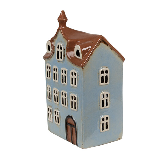 Candela Casuta ceramica albastra maro 13x9x22 cm