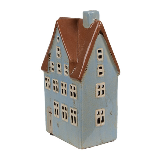 Candela Casuta ceramica albastra maro 11x8x20 cm
