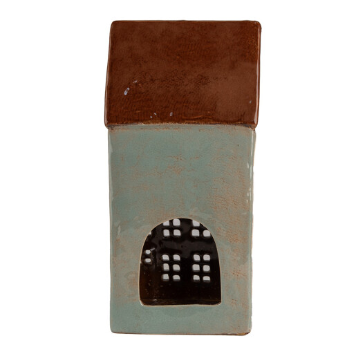 Candela Casuta ceramica gri maro 15x11x30 cm