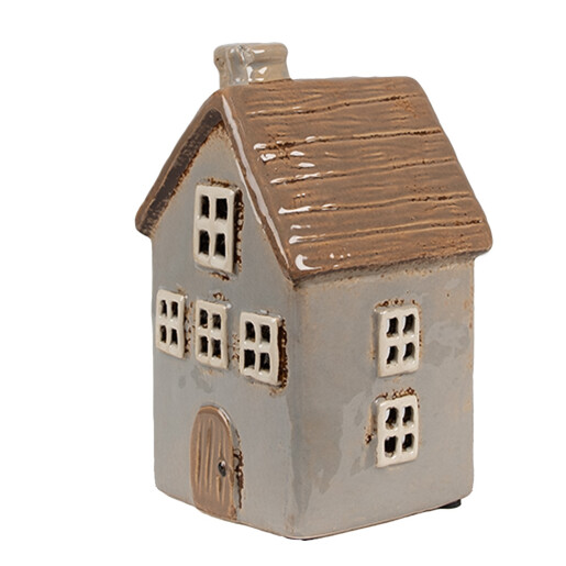 Candela Casuta ceramica gri maro 9x9x16 cm