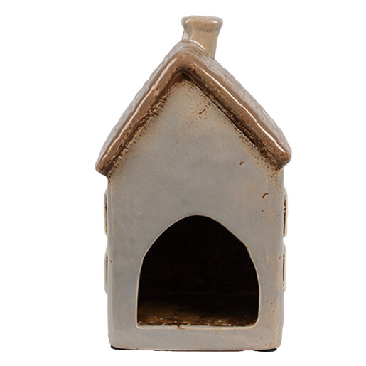 Candela Casuta ceramica gri maro 9x9x16 cm
