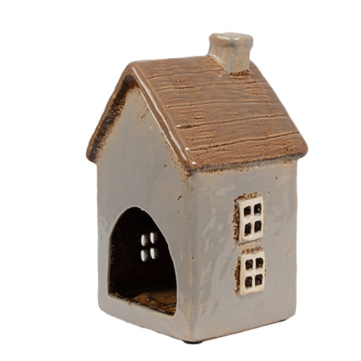 Candela Casuta ceramica gri maro 9x9x16 cm