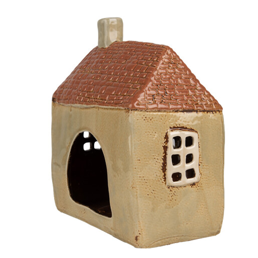 Candela Casuta ceramica verde portocalie 17x10x19 cm