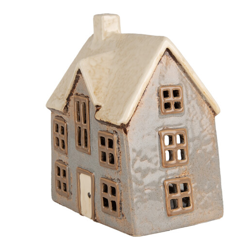Candela Casuta ceramica gri bej 15x10x17 cm
