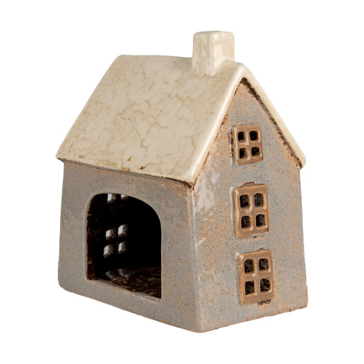 Candela Casuta ceramica gri bej 15x10x17 cm