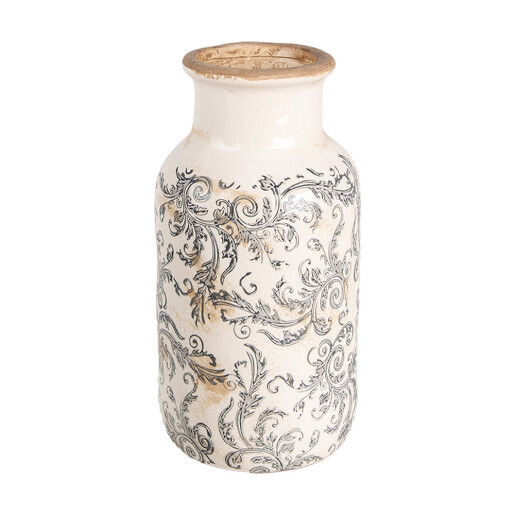 Vaza flori ceramica bej maro 14x26 cm