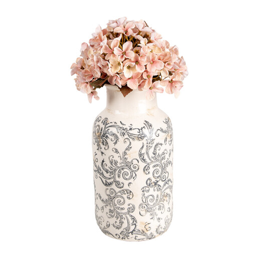 Vaza flori ceramica bej maro 14x26 cm