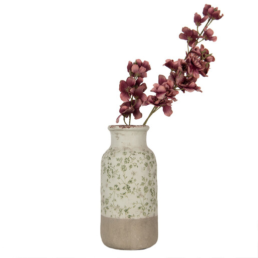 Vaza flori ceramica bej verde Ø 15x32 cm