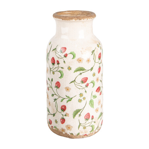 Vaza flori ceramica multicolora Capsuni 15x32 cm