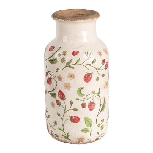 Vaza flori ceramica multicolora Capsuni 14x26 cm