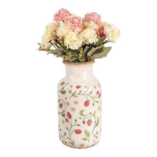 Vaza flori ceramica multicolora Capsuni 14x26 cm