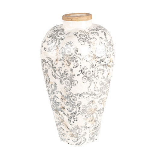 Vaza flori ceramica bej gri 24x40 cm