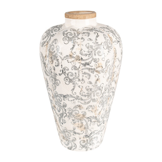 Vaza flori ceramica bej gri 24x40 cm