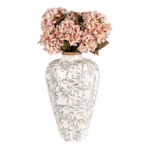Vaza flori ceramica bej gri 24x40 cm
